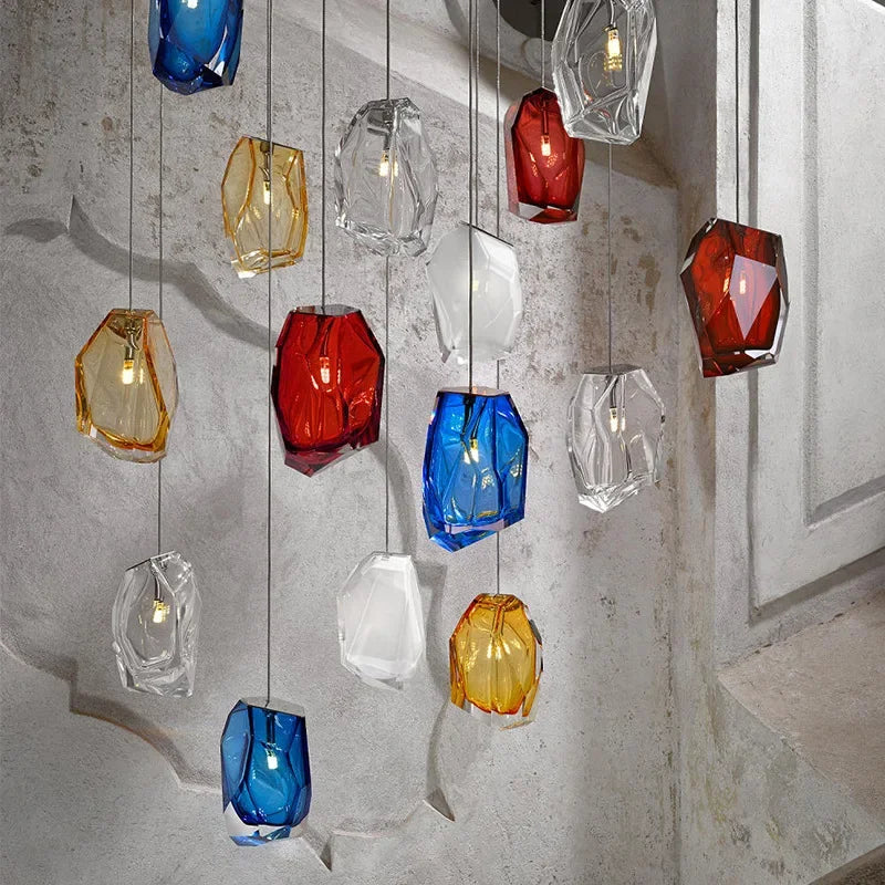 Postmodern Glass Pendant Light Fixture for Living Room Kitchen Bedroom
