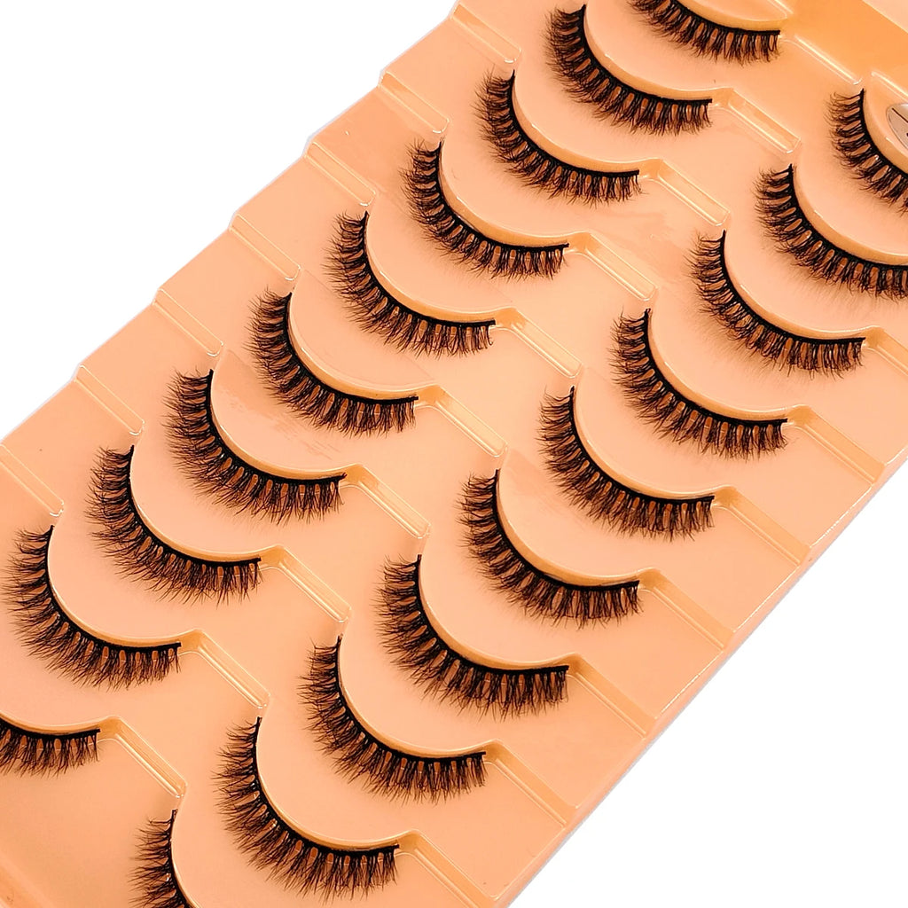 10Pairs Fluffy 3D Mink False Eyelashes Makeup Natural Volume Thick Lashes