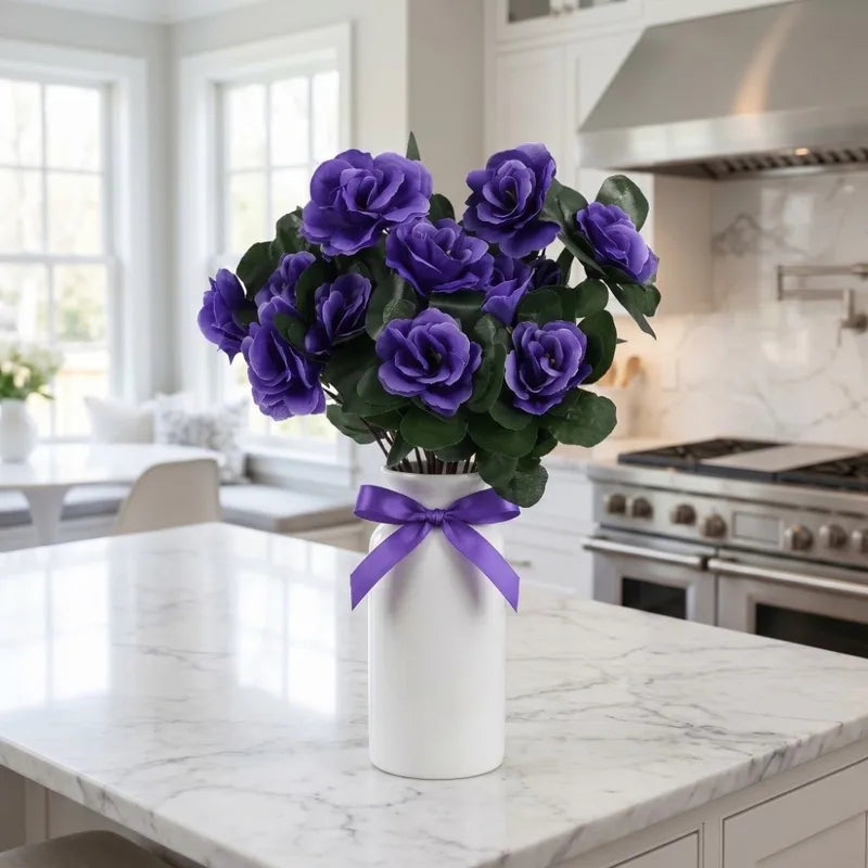 Artificial Azalea Flowers Branches - Real Touch Floral Craft Decoration
