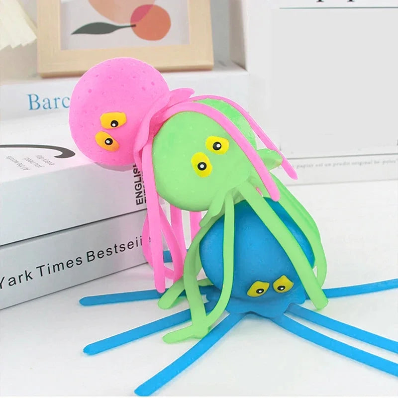 Baby Bath Toys Sponge Water Absorbing Octopus Stress Relief Water Play Toy for Children