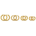 6 Pcs Stainless Steel Embossing Hoop Earrings for Women Girls - Multiple Sizes