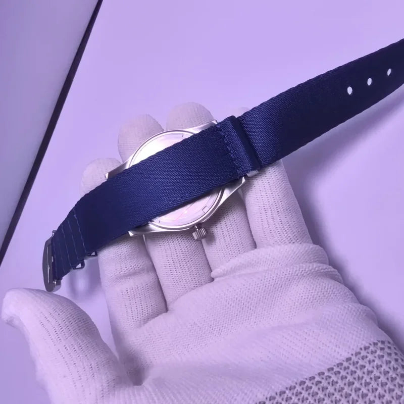 Men's Quartz Watch 37mm Waterproof Luminous Military Style with Sapphire Glass