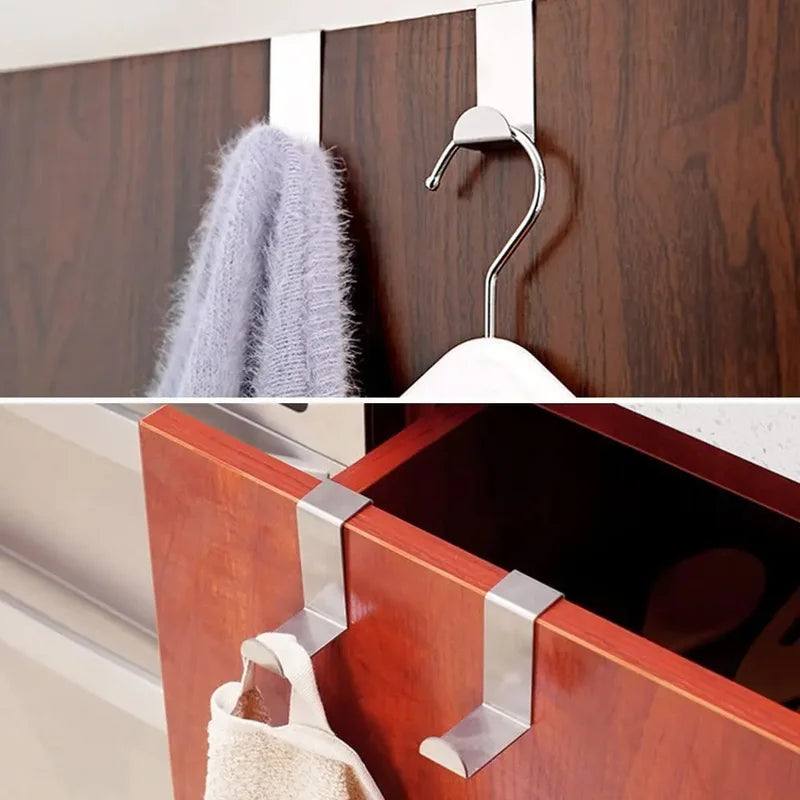 Stainless Steel Over-the-Door Drawer Hooks 2-20Pcs Kitchen & Office Organizer
