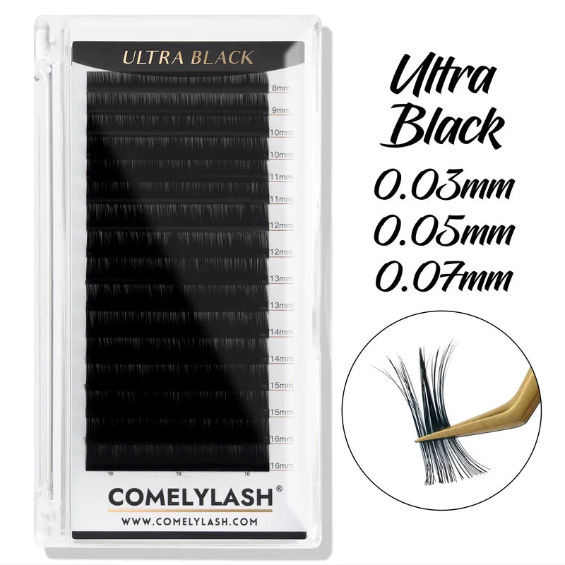 Eyelash Extension Kit 16 Rows Cashmere Matte Ultra Black Volume Lashes