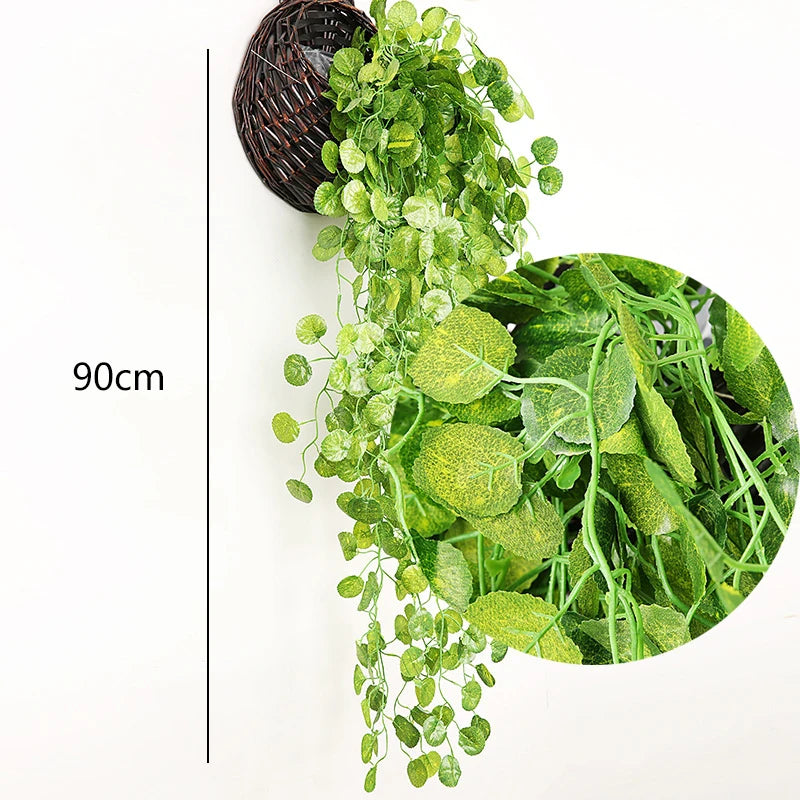 Artificial Hanging Plants Set - Faux Greenery for Indoor Outdoor Decor