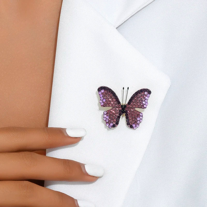 Cute Butterfly Brooch for Women - Sparkling Forest Style Jewelry for Daily Wear