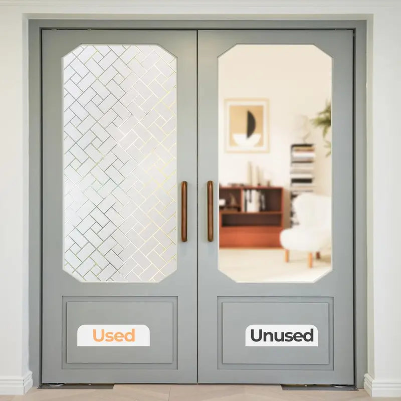 Frosted Glass Window Privacy Film - Static Cling Decorative Covering for Home & Office