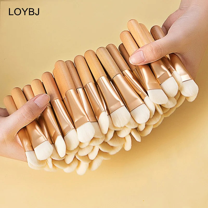 Facial Mask Brush Set - Soft Fiber, Wooden Handle, Portable Makeup Tools