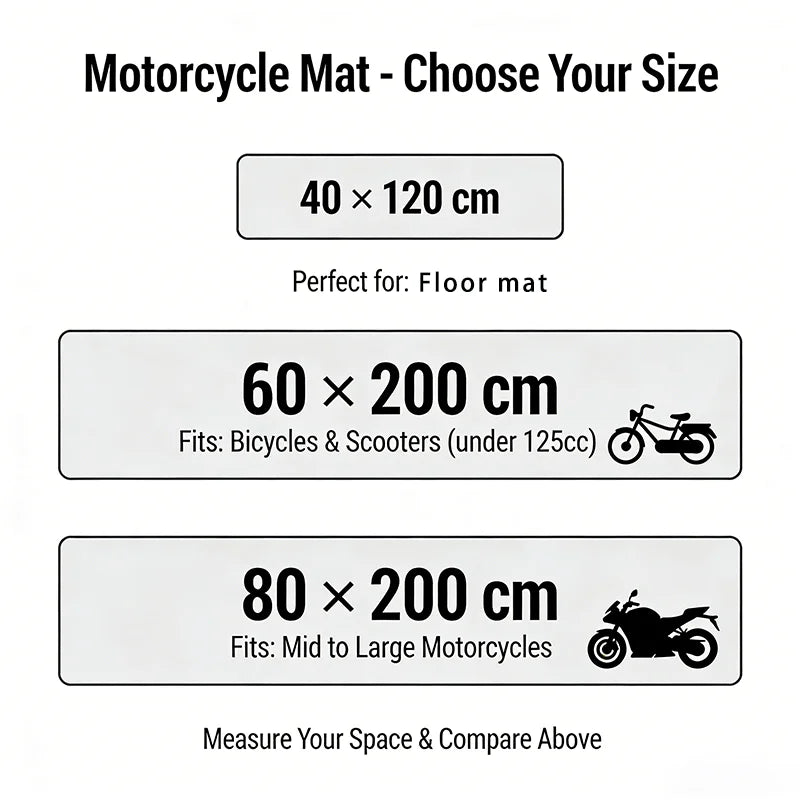 Motorcycle Parking Mat Non-Slip Garage Rug with Vivid Printing
