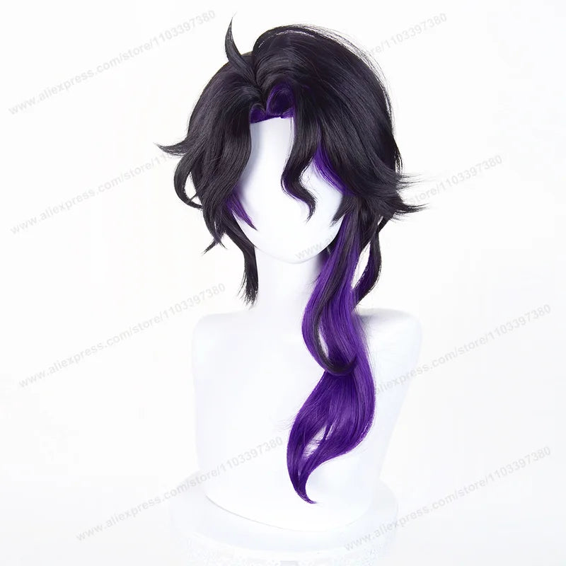 Cosplay Wig 52cm Long Synthetic Man Hair Fatui Halloween Heat Resistant Costume Wig