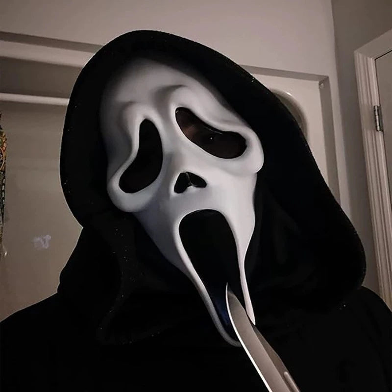 Halloween Creepy Face Mask with Tongue Out - Scary Cosplay Prop for Parties