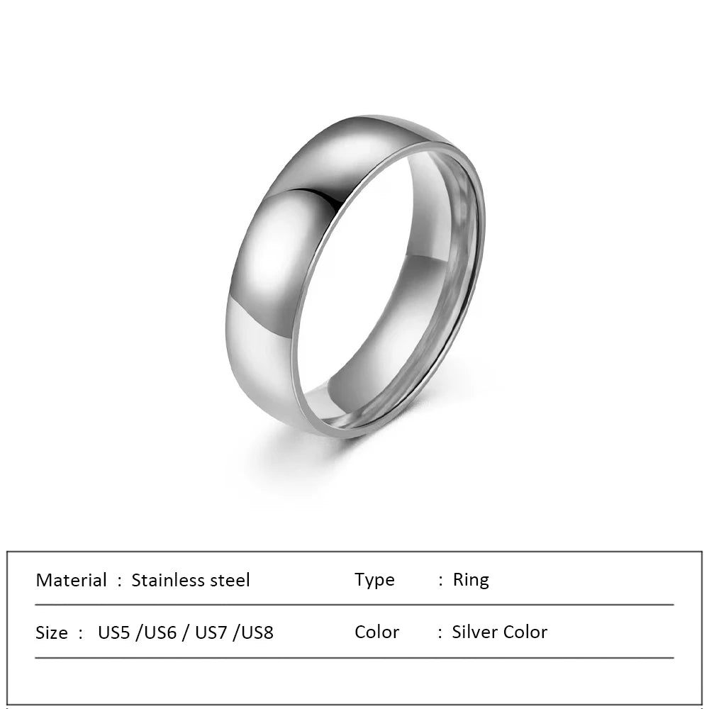 Waterproof Stainless Steel Heart Ring for Women - Stylish Non-Fading Jewelry