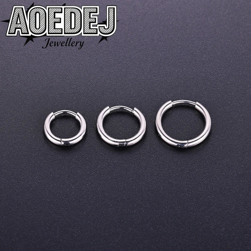 Titanium Hoop Earrings for Men Women 18G 20G Circle Clicker Piercing Jewelry