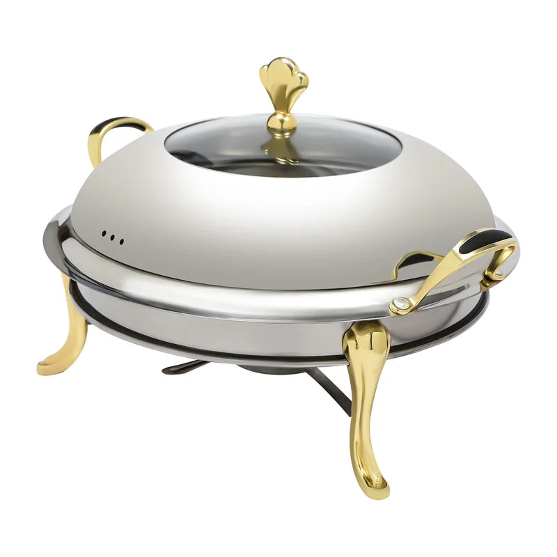 Stainless Steel Food Warmer with Alcohol Burner - 2.5L Buffet Chafing Dish for Catering & Parties