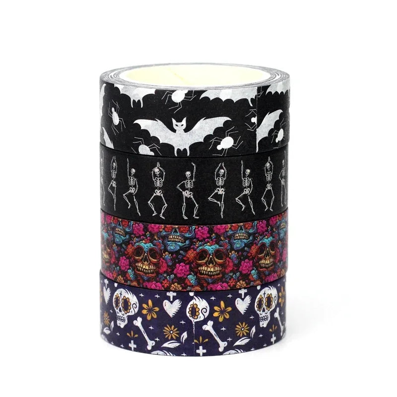 Decor Washi Tape Set 10M for Scrapbooking & Stationery - Halloween Skull Cat