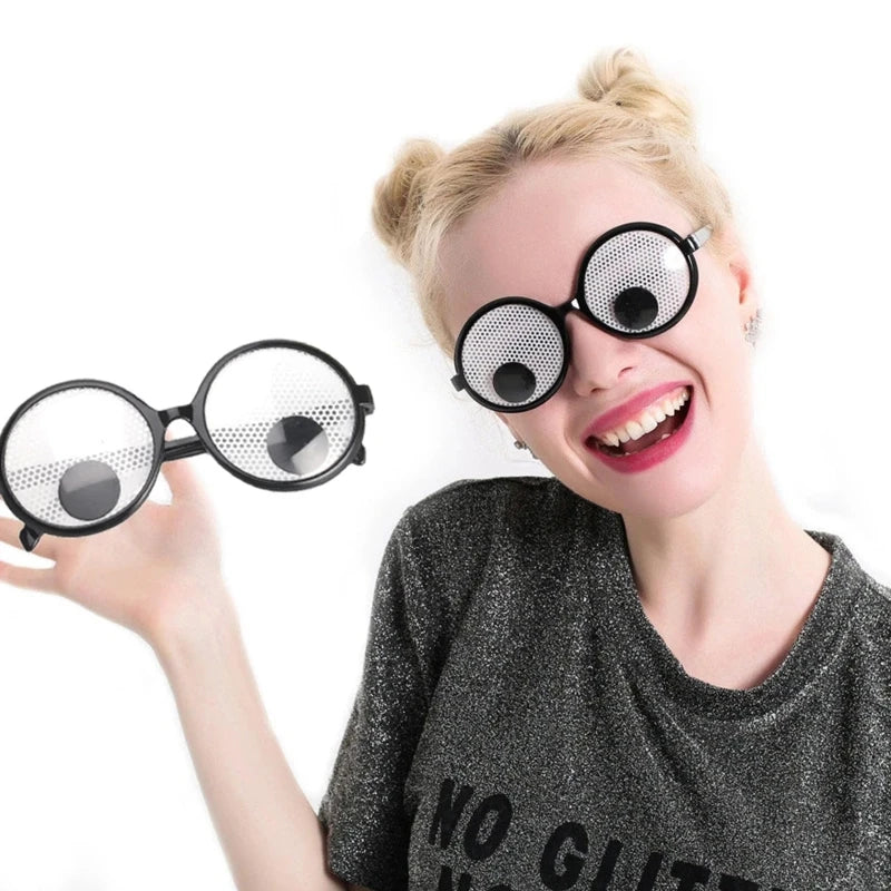 Halloween Party Props Rotating Eyeballs Cosplay Glasses for Festive Events