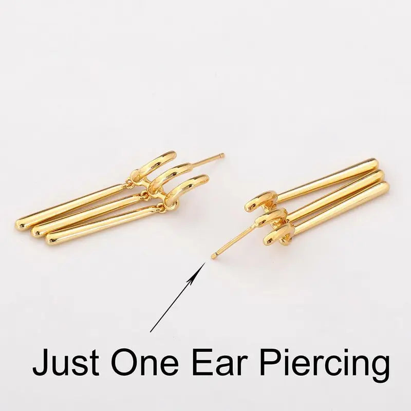 14K Gold Plated Dangle Earrings for Women & Men Anime Cosplay Jewelry - One Ear Piercing