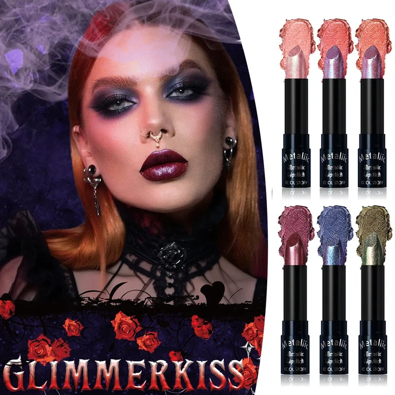 Long Lasting Metallic Pearl Lipstick - 15 Shimmer Glitter Colors for Special Occasions