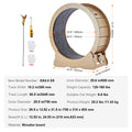 Large Wooden Cat Exercise Wheel with Detachable Carpet & Teaser - Quiet Indoor Treadmill for Cats