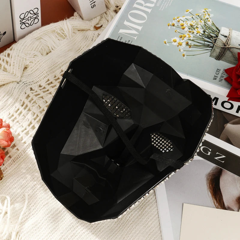 Luxury Full Face Rhinestone Mask for Halloween Rave Party Cosplay & Costume Accessories