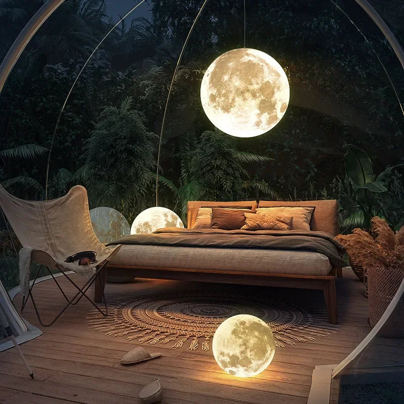 Full Moon Pendant Light Chandelier Nordic Modern Art Ball LED Home Decor
