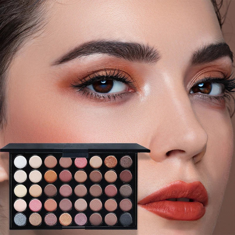 40 Color Eyeshadow Palette - Matte & Shimmer, Vibrant Nude and Chocolate Shades