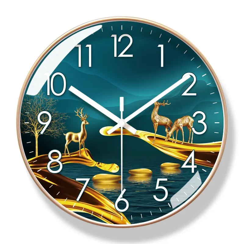 Modern Wall Clock for Living Room Silent Quartz Home Decor - 30/35cm