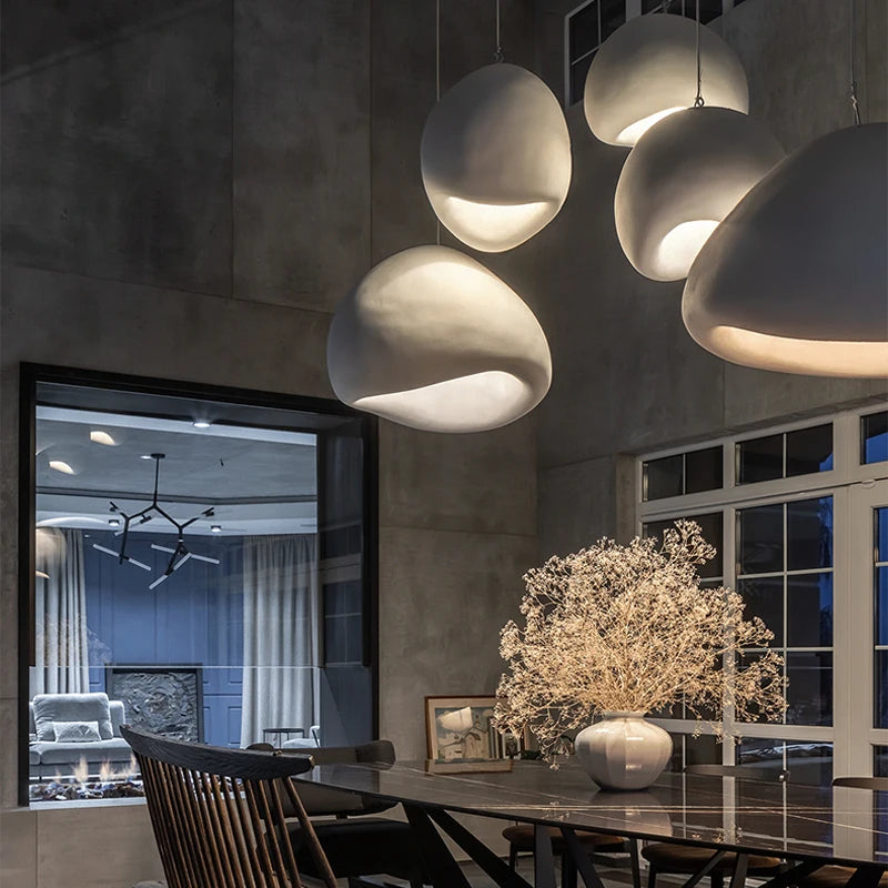 Modern Nordic Wabi-Sabi Pendant Lamps for Dining & Living Room LED Ceiling Light