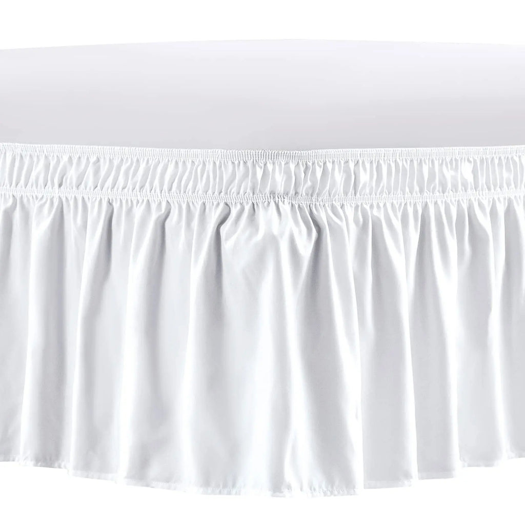 Elastic Bed Skirt Wrap Around Wrinkle Free Microfiber Dust Ruffle - Adjustable Fit