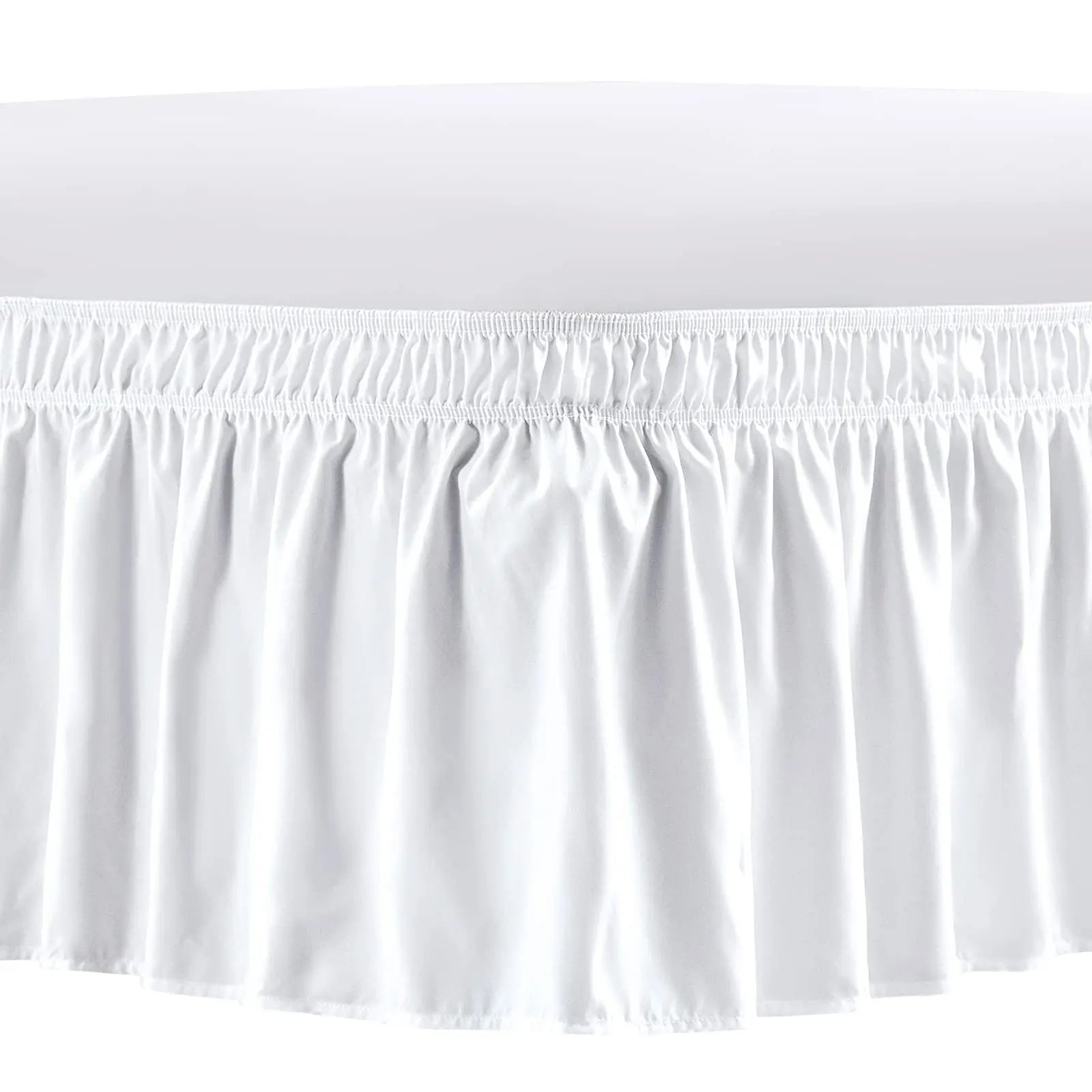 Elastic Bed Skirt Wrap Around Wrinkle Free Microfiber Dust Ruffle - Adjustable Fit