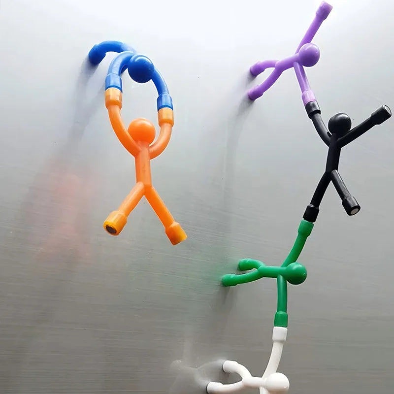 Colorful Mini Man Refrigerator Magnets Set - 10pcs Cute Humanoid Magnetic Stickers for Refrigerator & Whiteboard