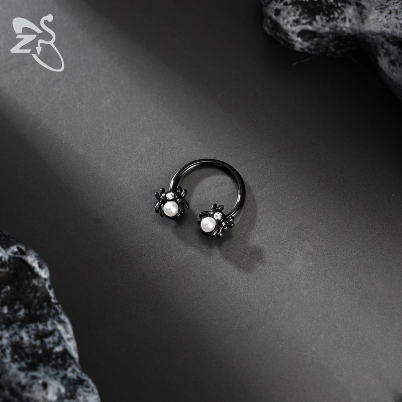 Unisex Punk Stainless Steel Nose Ring Septum Cartilage Body Jewelry - Pumpkin Bat