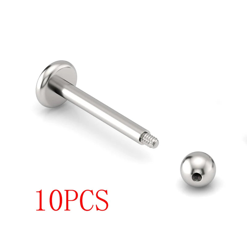 10PCS Eyebrow Jewelry Labret Piercing Set Titanium Septum Nose Rings for Women