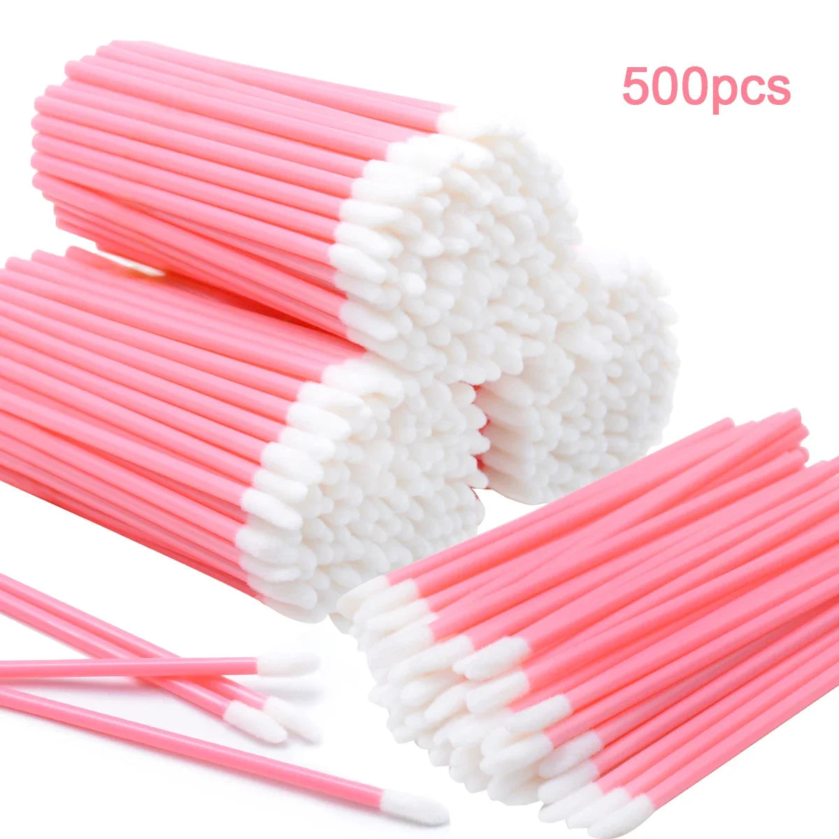 500pcs Disposable Lip Brush Set - Portable Makeup Applicators for Lipstick & Gloss