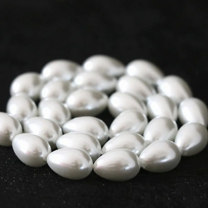 Pearl Bead Necklace Pendant DIY Jewelry Making Supplies - 9x13mm Teardrop Beads