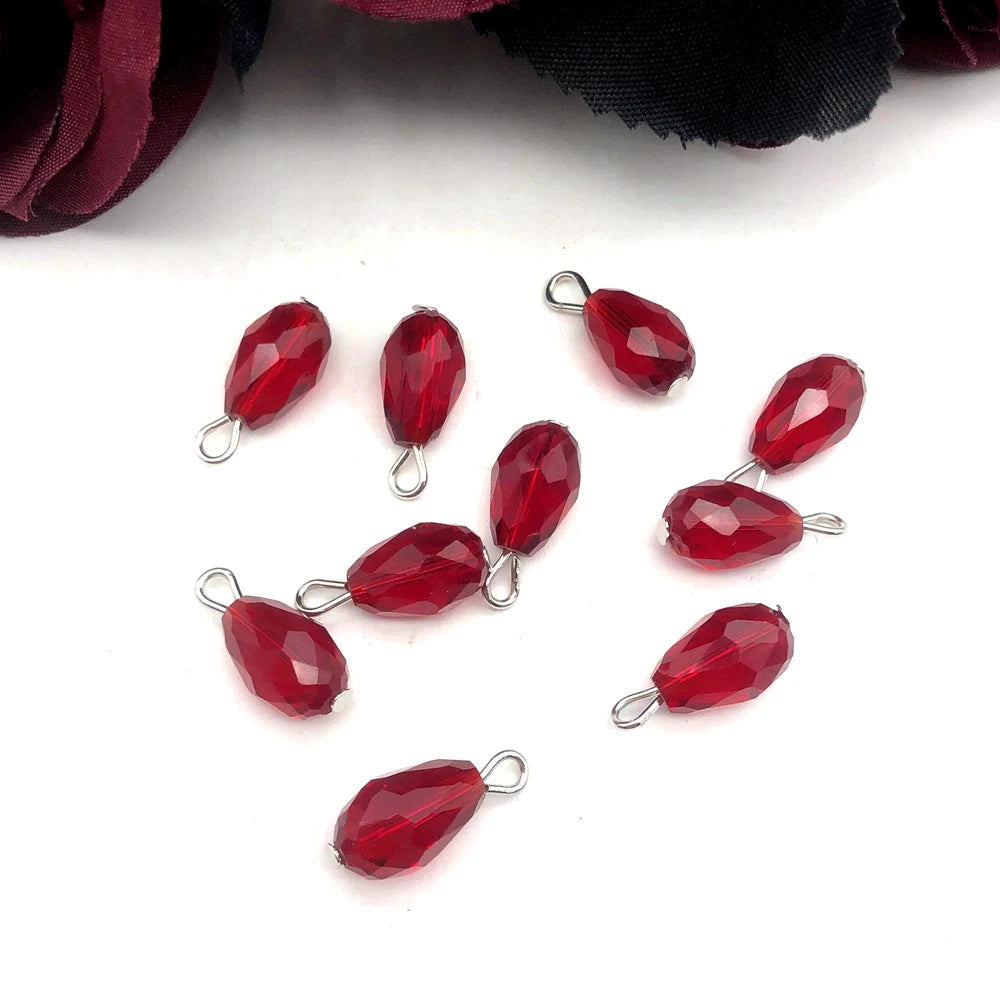10 Pcs Crystal Glass Jewelry Beads 8x12mm DIY Accessories for Bracelets Necklaces Earrings