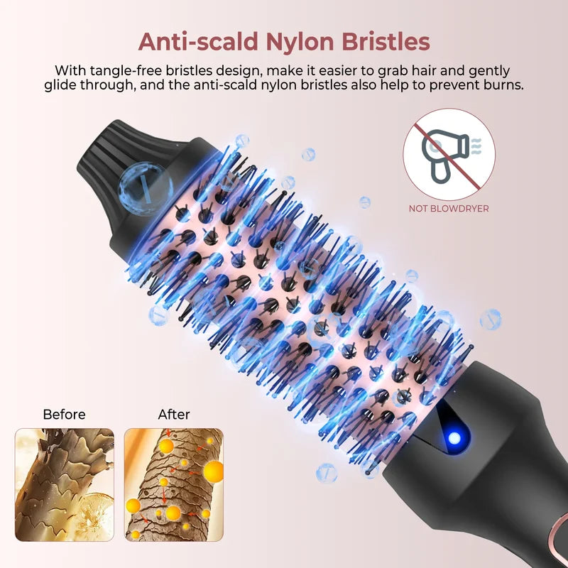 3-in-1 Ionic Thermal Hair Curler and Straightener with Anti-Scald Safety