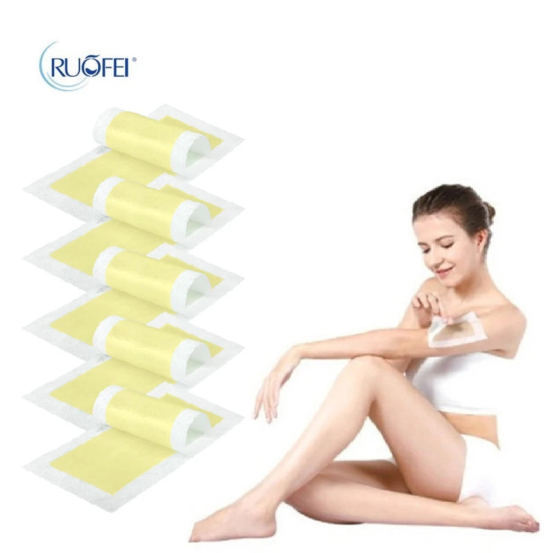 Hair Removal Wax Strips for Face & Body - 10 Pack, Easy to Use, Skin-Friendly