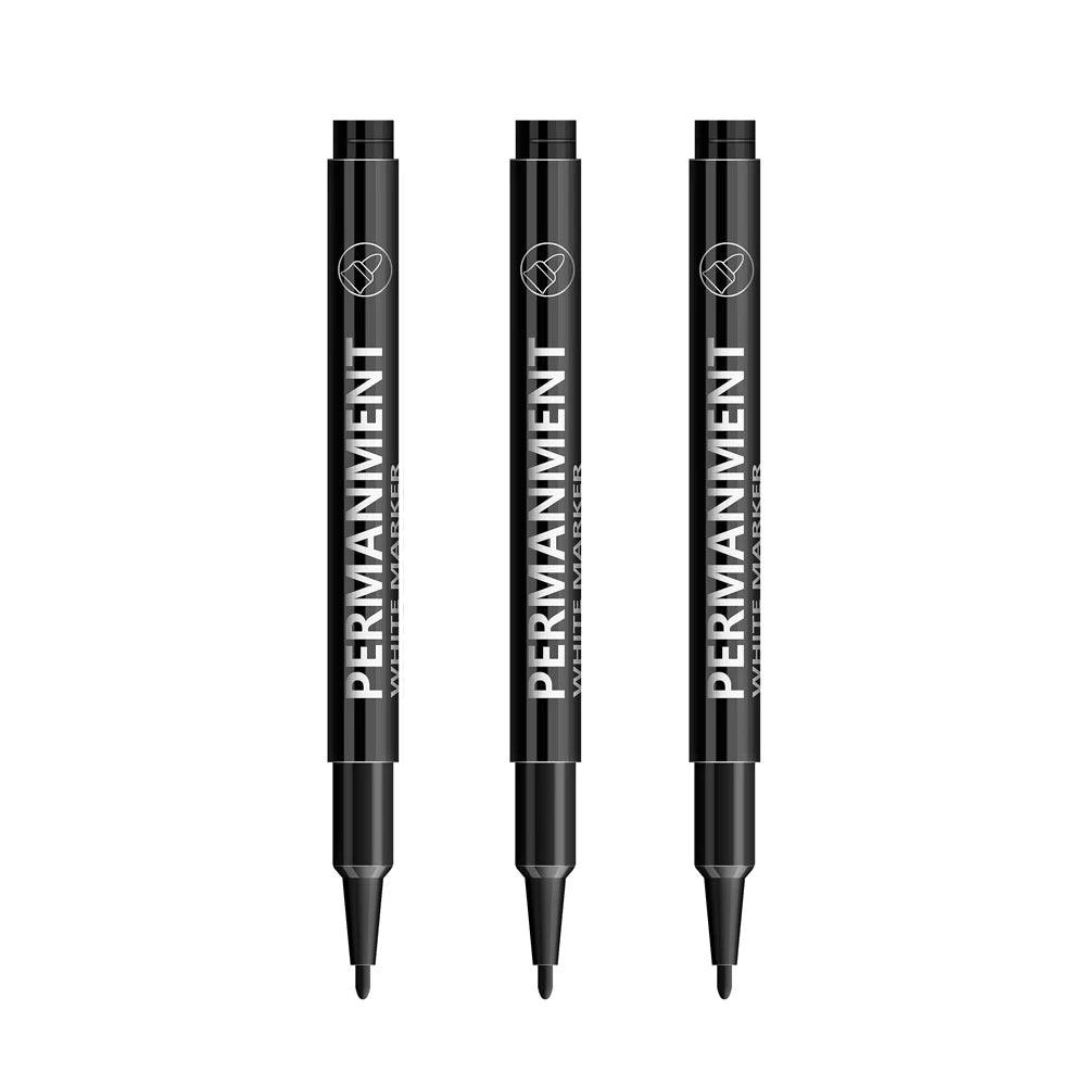 Waterproof Marker Pen Set - 3/6/12 pcs White Black Inks for Rock, Stone, Glass, Wood, Fabric, Metal