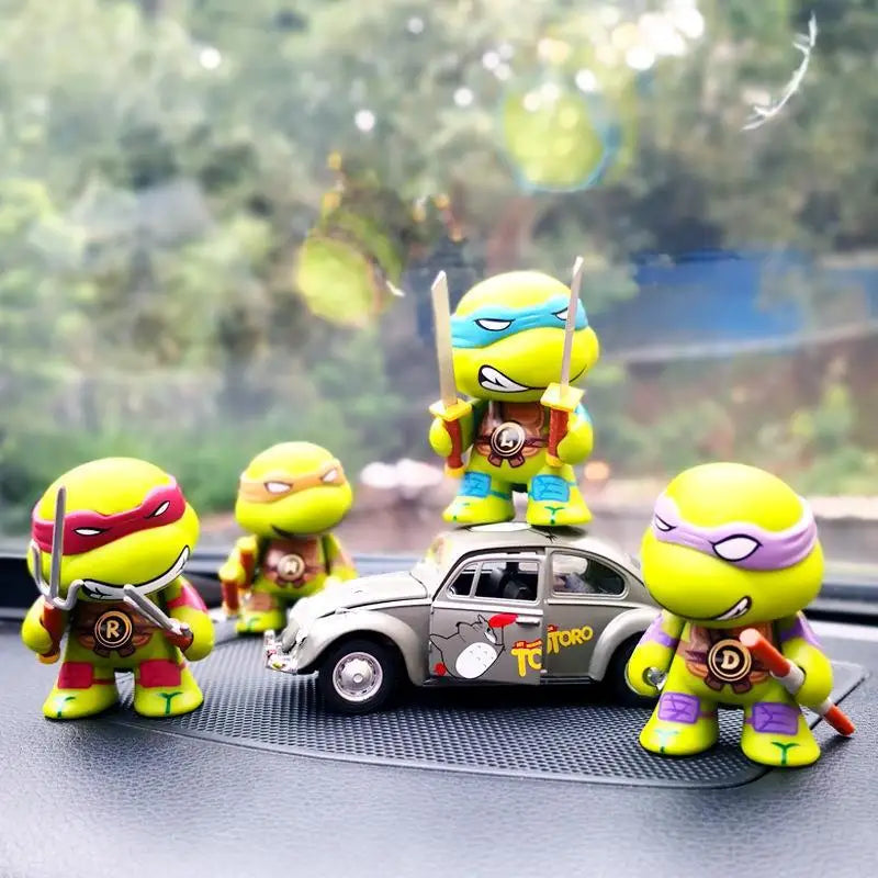 4-Piece Ninja Turtle TMNT Action Figures Set with Movable Joints for Kids and Birthday Gifts