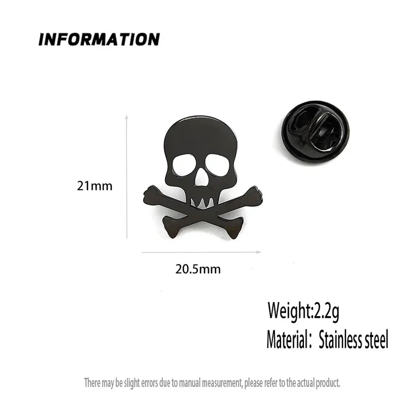 Gothic Skull Brooch Pin Punk Style Halloween Jewelry for Men Women