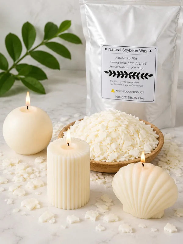Natural Soy Wax for Candle Making - Eco-Friendly Raw Material in Various Weights