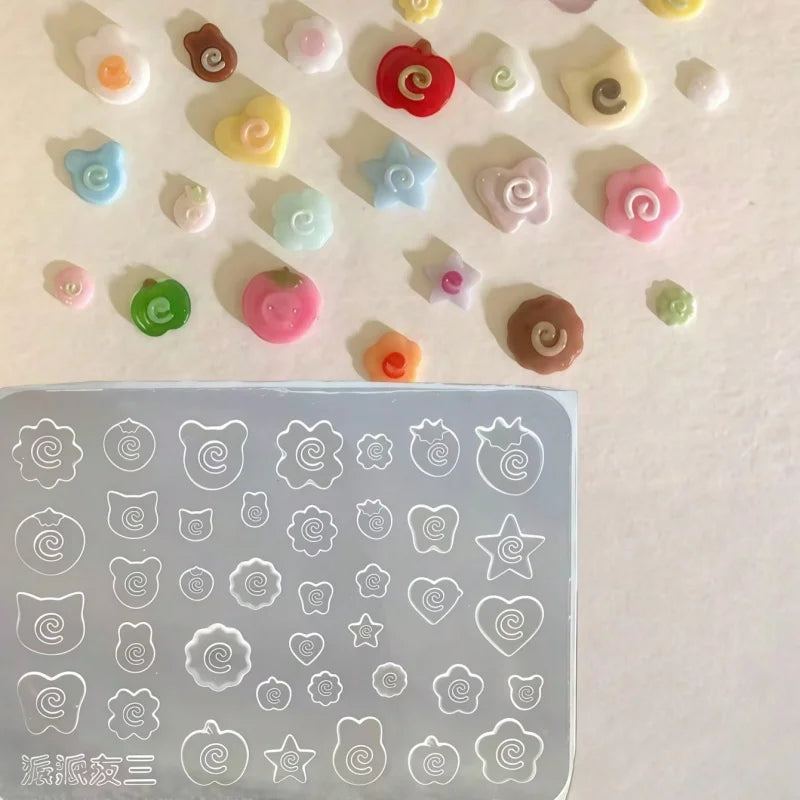 3D Nail Art Silicone Mold for Flowers Stars Fish Design Jewelry DIY