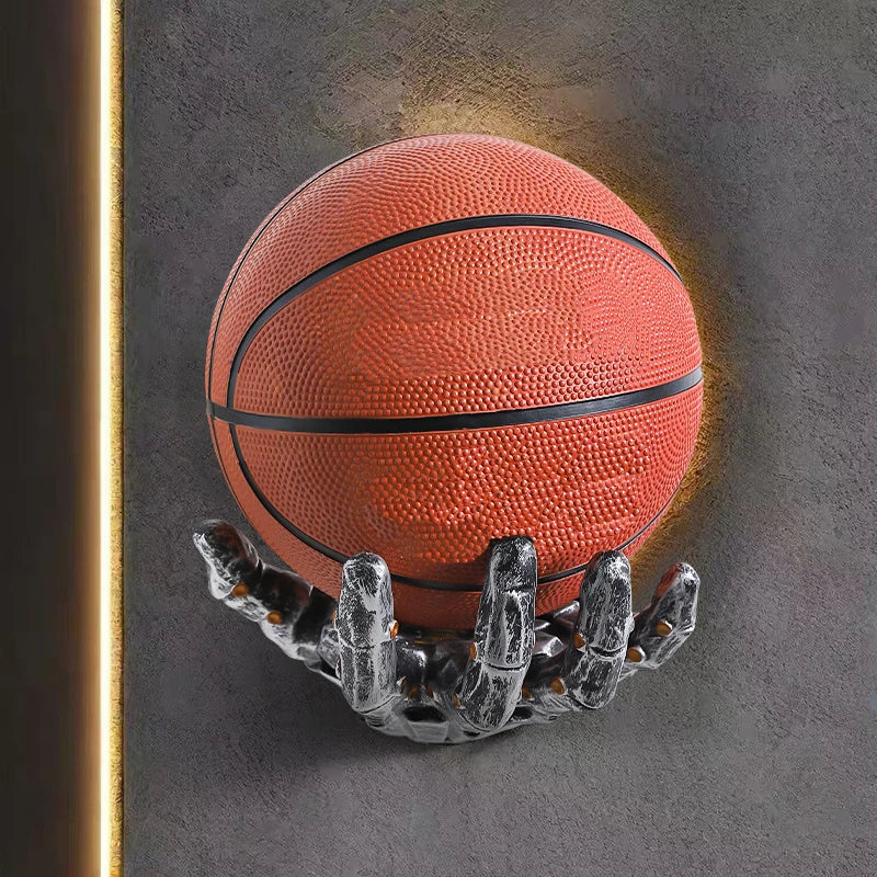 Robotic Arm Basketball Football Wall Mount Storage Rack Home Living Room Decor
