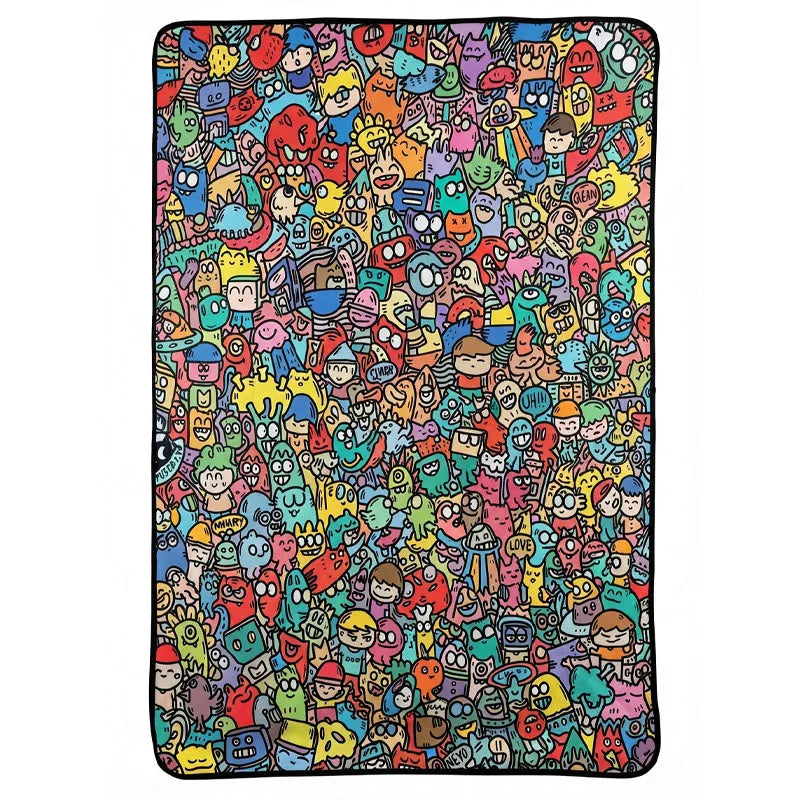 Kids DIY Coloring Blanket - Washable Soft Art Mat for Creative Play
