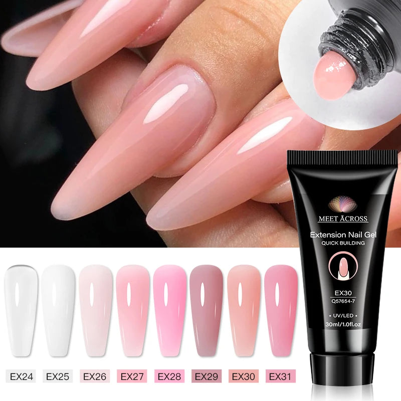 30ml Clear Pink Nude Nail Extension Gel Polish for Acrylic & UV Nails