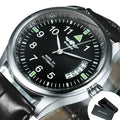 Men's Automatic Mechanical Watch with Leather Strap and Date Function