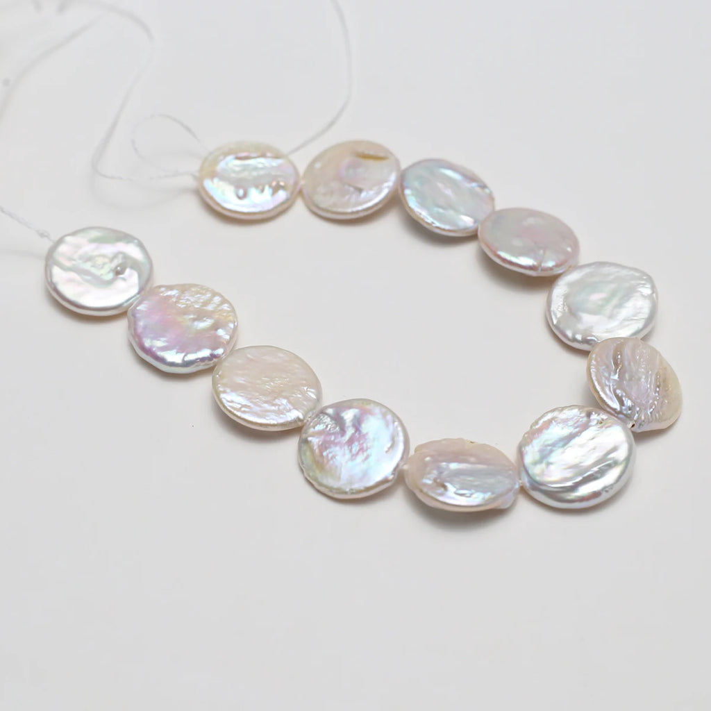 15x15mm Baroque Freshwater Pearl Coin Beads for Jewelry Making - DIY Necklace Supplies