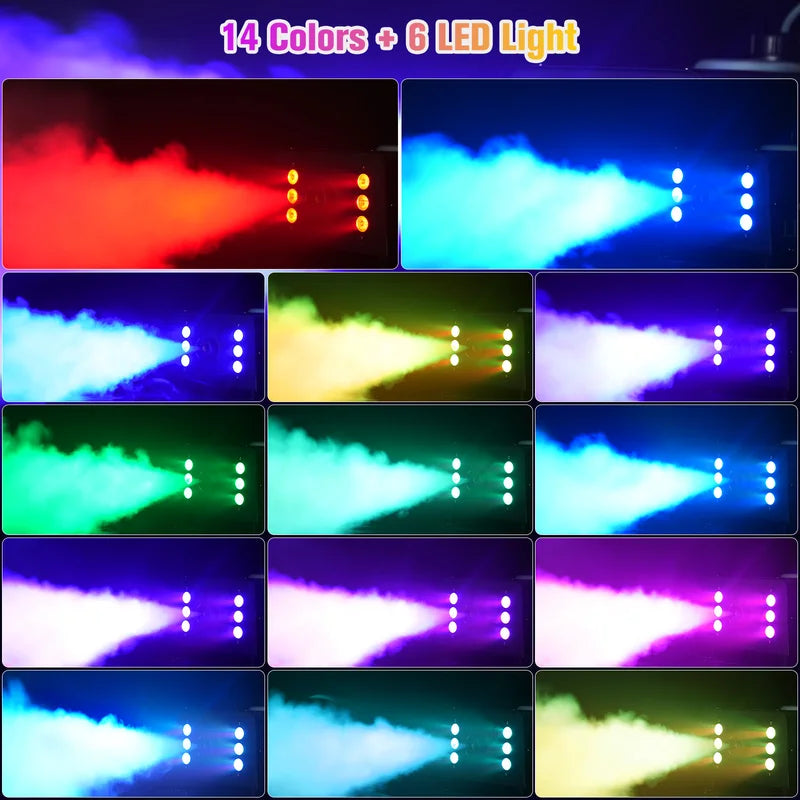 1500W RGB Fog Machine with Remote Control for DJ Party Stage Effects