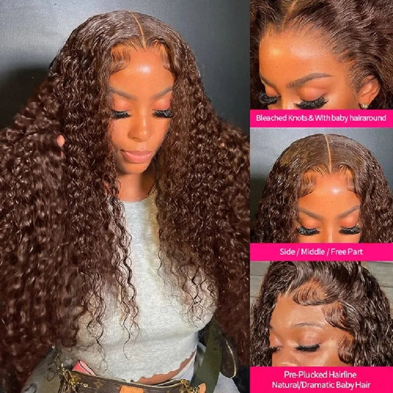 Deep Wave Lace Front Wigs 13x4 13x6 Human Hair 30 Inch Curly Water Wave Brazilian Wig for Women